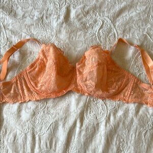 Blush Peachy Orange Lace Underwire Bra